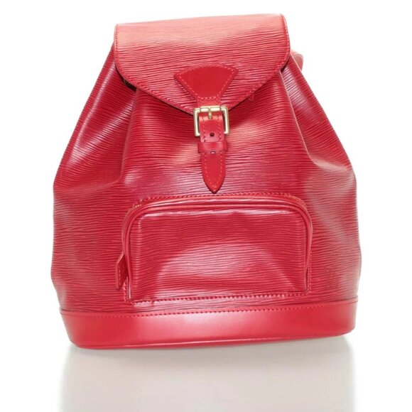 LOUIS VUITTON Epi Montsouris MM Backpack Red - Picture 12 of 16